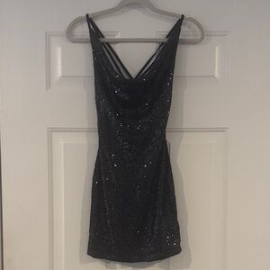 Glamorous Black Sequin Mini Dress